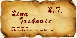 Mina Tošković vizit kartica